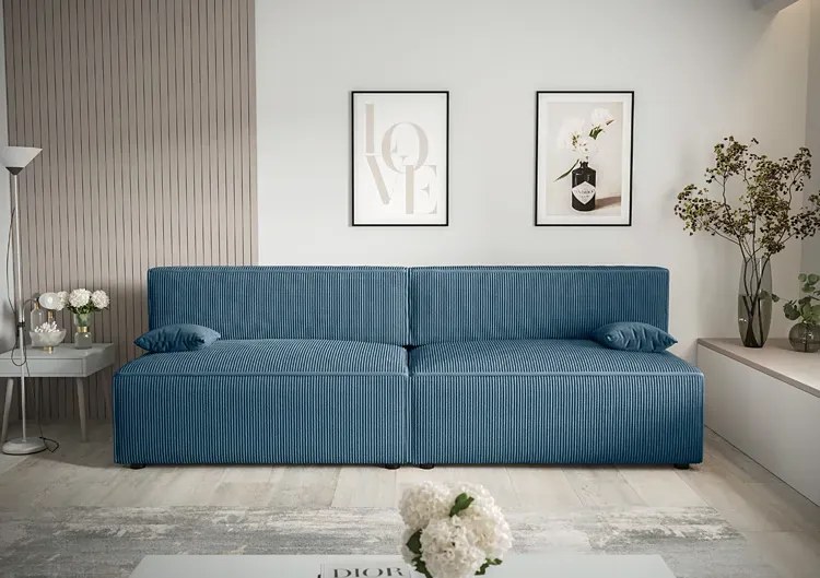 Niebieska rozkładana sofa - Lider 3X