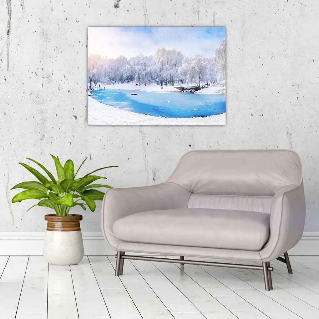 Obraz - Lodowe jezioro (70x50 cm)