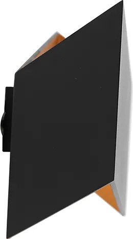 Designerska lampa ścienna czarna ze złotem - Fold