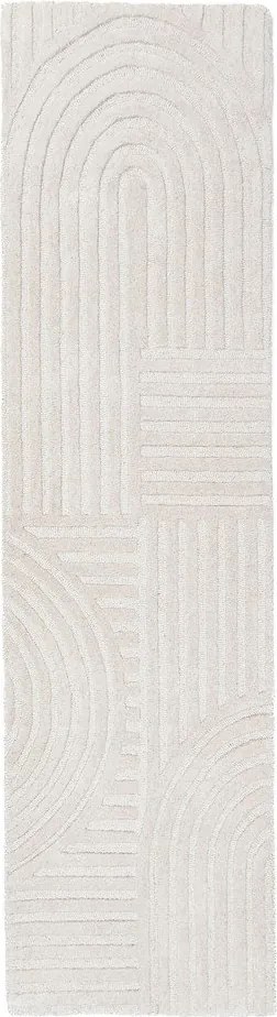 Wełniany chodnik tkany ręcznie w kolorze kości słoniowej 60x230 cm Zen Garden – Flair Rugs