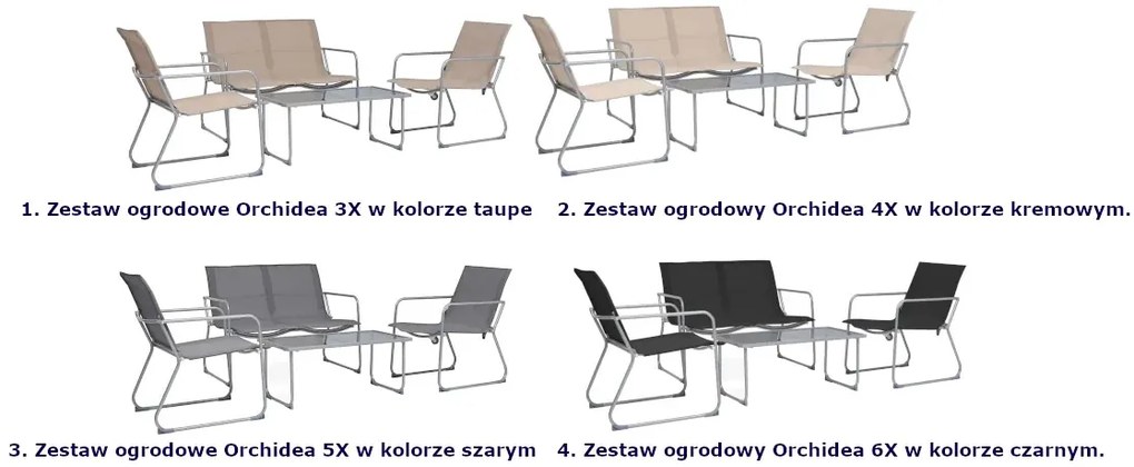 Czteroczęściowy zestaw wypoczynkowy w kolorze szarym - Lucy 4X