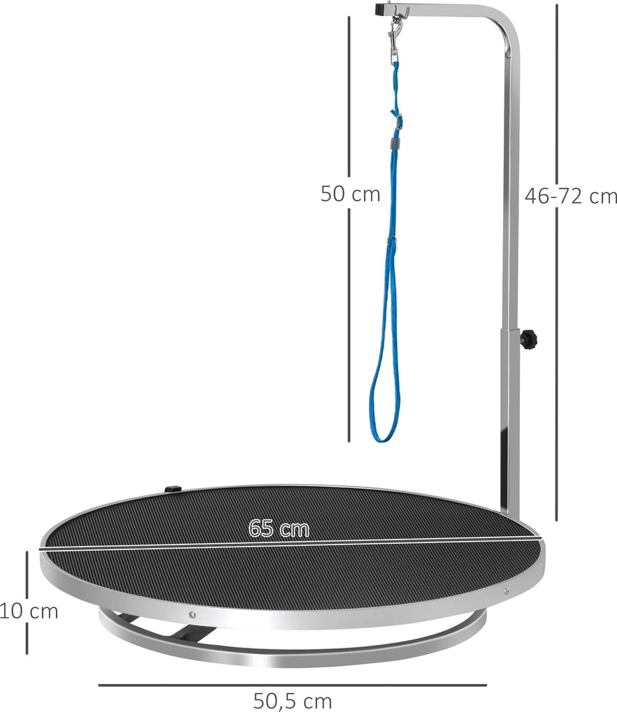 PawHut Stół Trymerski dla Psa Ø65xWys.10cm z Antypoślizgowym Blatem | Aosom PL