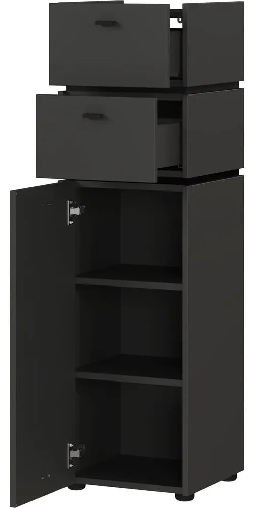 Antracytowa wysoka szafka łazienkowa 34x117 cm Modesto – Germania