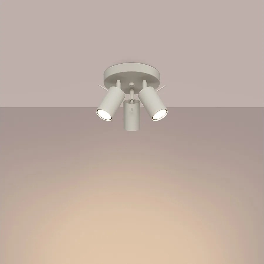 Lampa sufitowa nowoczesny Briix, stal - 3 źródło światła 3000K - L.19.5 x H.18.5 cm - beżowy