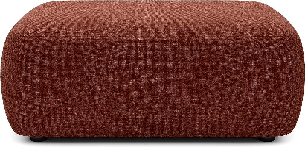 Pufa z teksturowanej tkaniny w kolorze terakota DAVISO