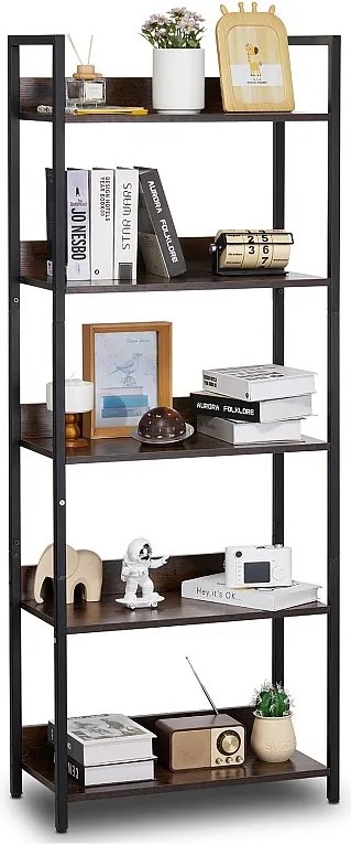 Metalowy Regał Otwarty SucceBuy 5-Poziomowy do Salonu, Sypialni i Biura