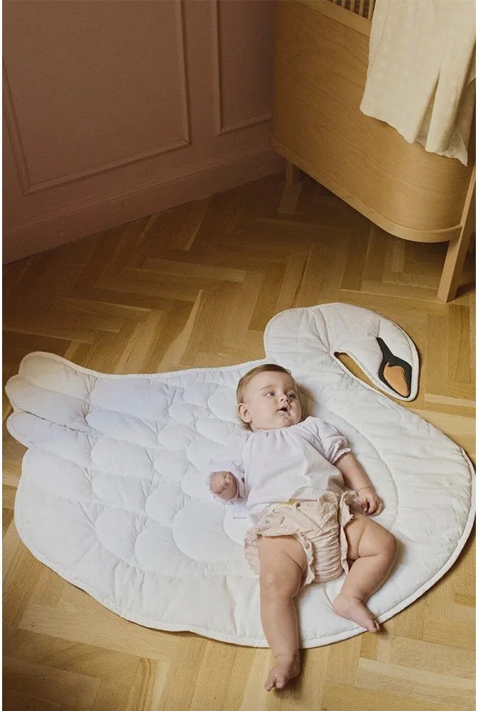 Kremowa mata do zabawy dla dzieci 100x110 cm Swan – Lorena Canals