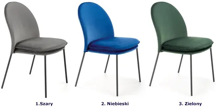 Granatowe welurowe krzesło T5-F48