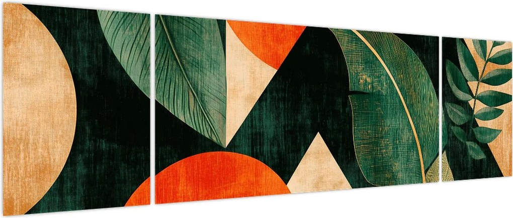 Obraz - Geometryczne motywy naturalne II. (170x50 cm)