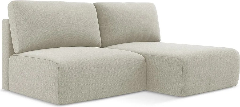 Otwarty Prawy narożnik z funkcją spania - z tkaniny strukturalnej - jasny beż - KONA