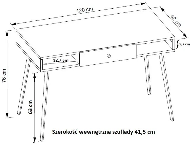 Białe skandynawskie biurko z szufladą - Elara 3X