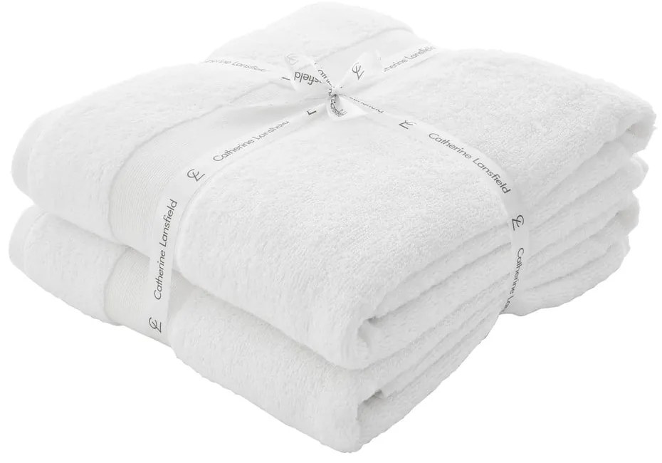 Białe bawełniane ręczniki kąpielowe frotte zestaw 2 szt. 90x140 cm Anti-Bacterial – Catherine Lansfield