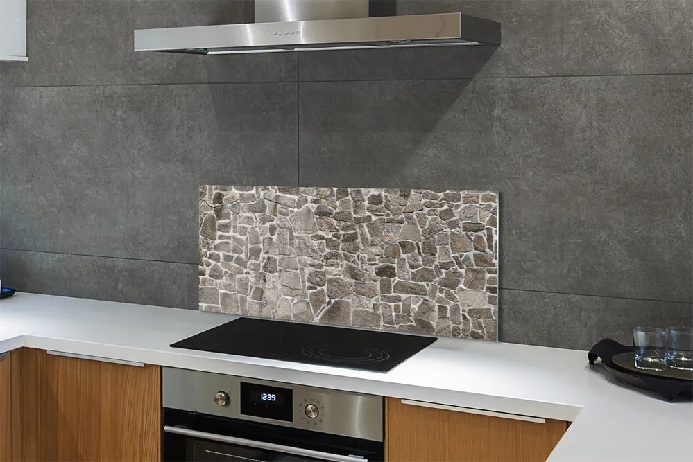 Szkło do Kuchni na Ścianę Mieszana Ściana Betonowo-Ceglana