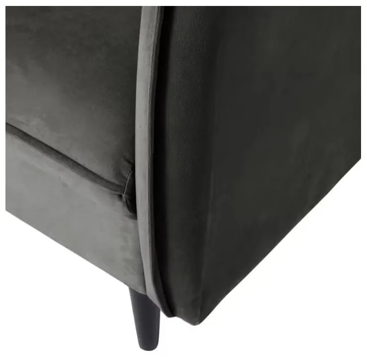 Ciemnoszara aksamitna sofa 203 cm Juli – Ropez