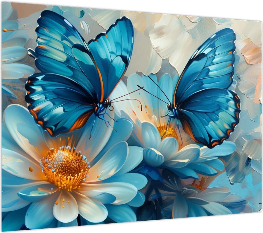 Obraz - Niebieskie motyle (70x50 cm)