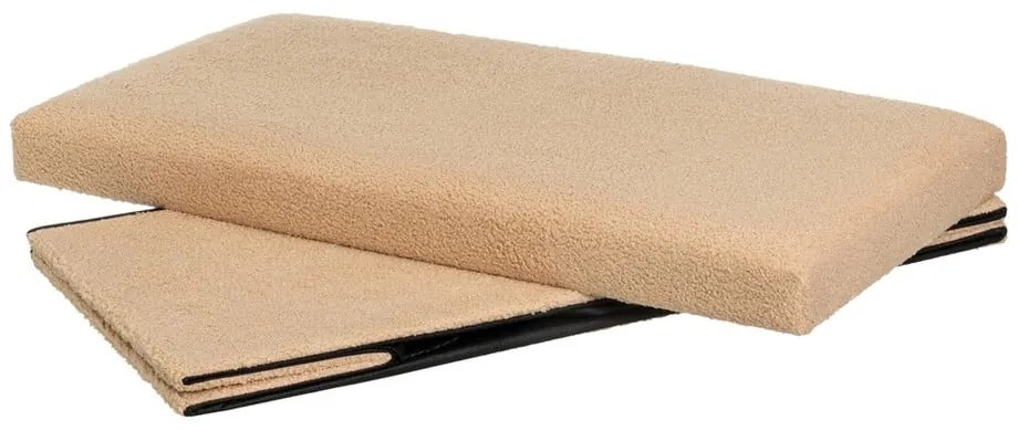 Jasnobrązowy puf z materiału bouclé Folding – Casa Selección