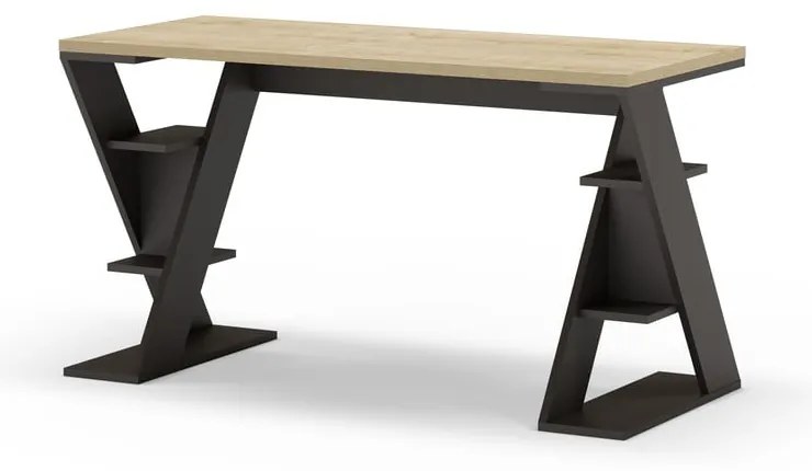 Biurko z blatem w dekorze dębu 60x137 cm Butterfly – Marckeric