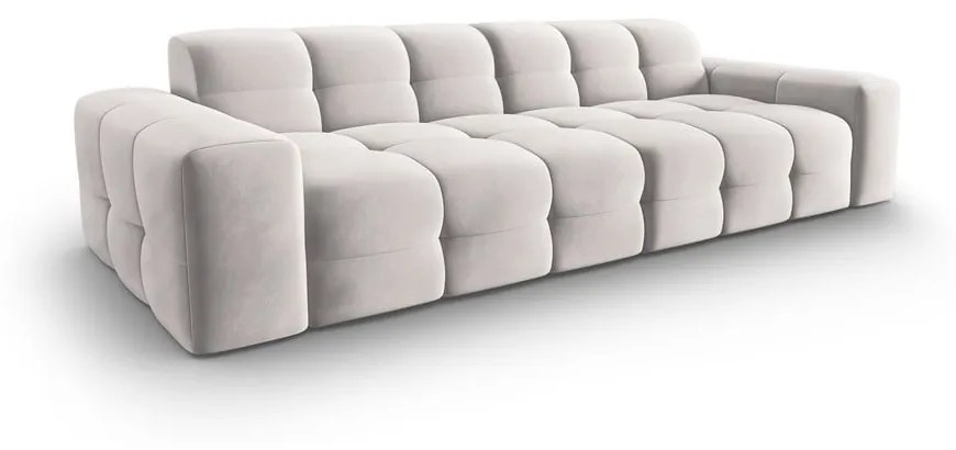 Jasnoszara aksamitna sofa 255 cm Kendal – Micadoni Home