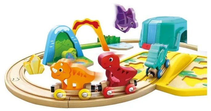 Hape Kolejka z wagonikami - Dinozaury