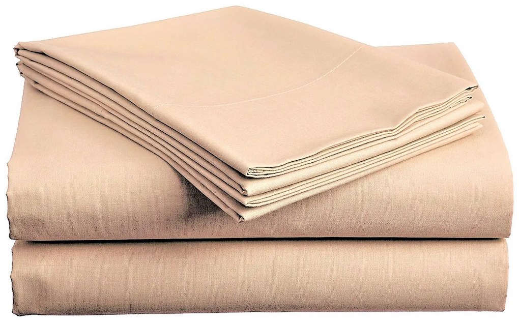 PrzytulneMieszkanie.pl Bawełniane prześcieradło beżowe 140x240 cm