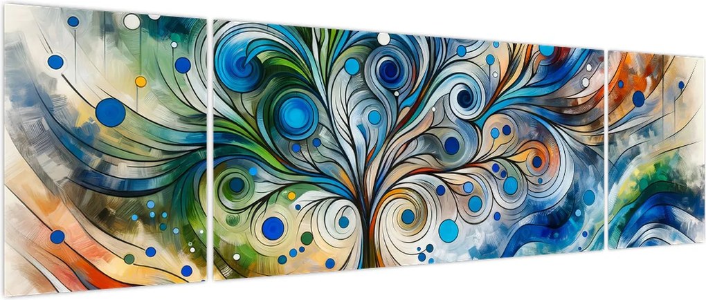 Obraz – Kolorowe energetyczne drzewo (170x50 cm)