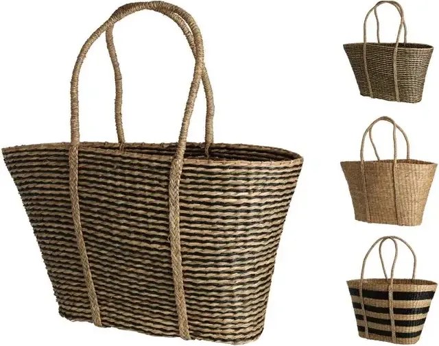 Kosz plażowy z trawy morskiej 57 x 14 x 30 cm