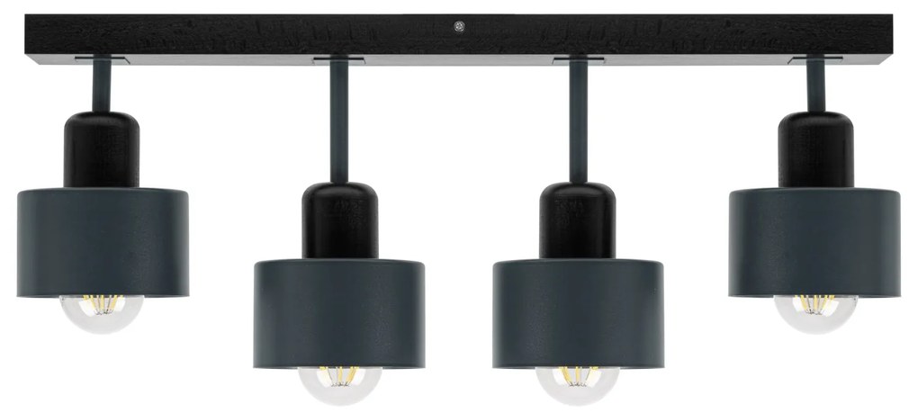 Antracytowo-czarna lampa sufitowa, czteropunktowy spot DAN60x7SC z dre