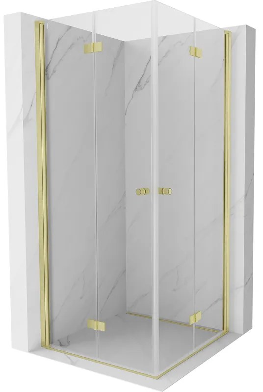 Mexen Mist-F Duo kabina prysznicowa składana 95 x 95 cm, transparent, złota szczotkowana - 8A6-095L-095P-55-00