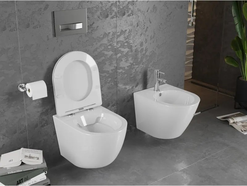 Mexen Lena miska wc Rimless z deską wolnoopadającą slim, duroplast, biała połysk - 30220300