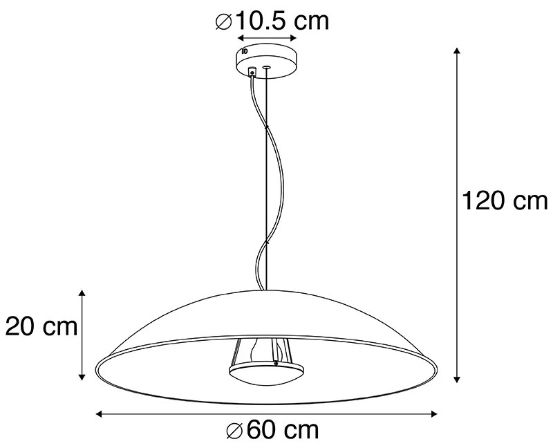 Wisząca lampa vintage czarna ze złotem 60 cm - Emilienne Nowoczesny Oswietlenie wewnetrzne