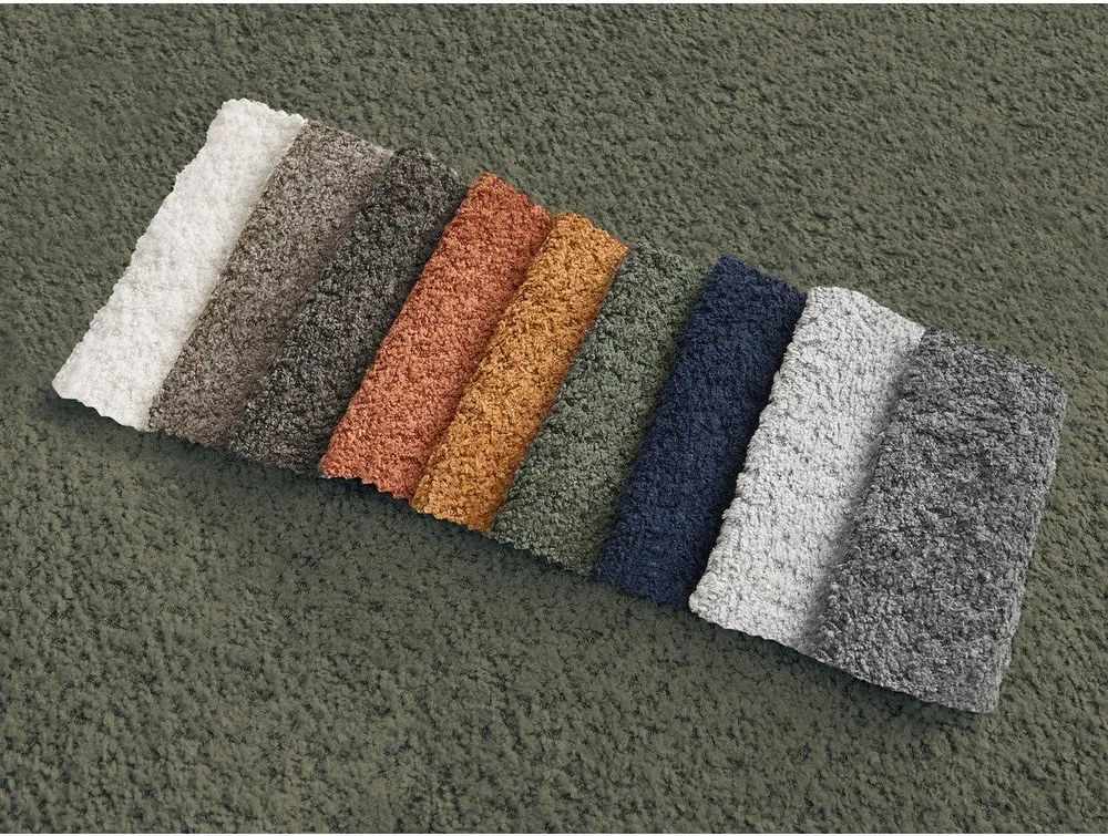 Zielony podnóżek z materiału bouclé Azra – Bobochic Paris