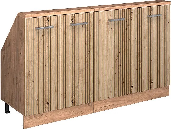 Szafka kuchenna na dach skośny dąb rzemieślniczy 140x46x81.6 r-line