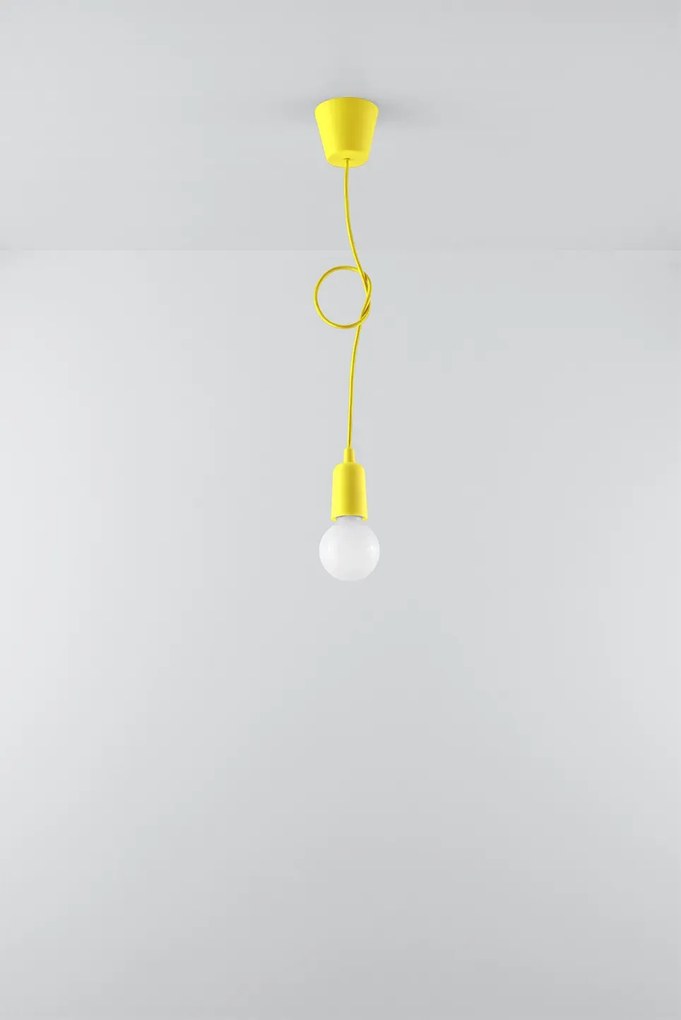 Żółta lampa wisząca w stylu industrialnym - EX541 W6-P62