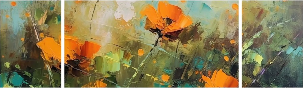 Obraz - Kwiaty (170x50 cm)