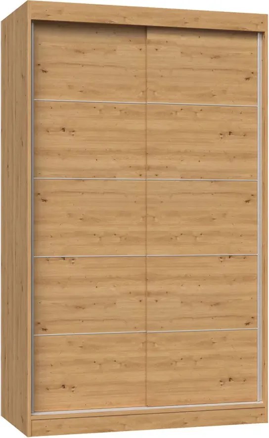 Nowoczesna szafa przesuwna 120 cm dąb artisan F4-M31