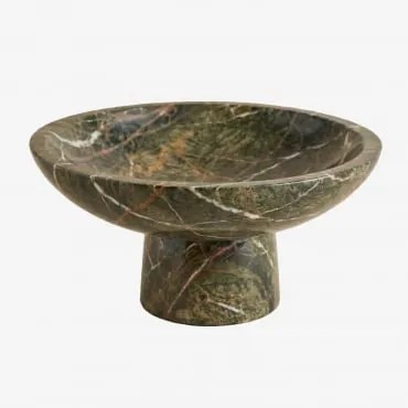 Okrągła Dekoracyjna Miska Ø25 Cm Z Marmuru Korinza Zielony Marmur Forest - Sklum