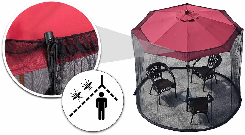 Moskitiera do parasola ogrodowego