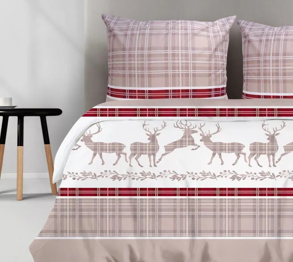 Pościel bawełniana Premium Bielbaw 140x200 Last Xmas beżowa GRENO