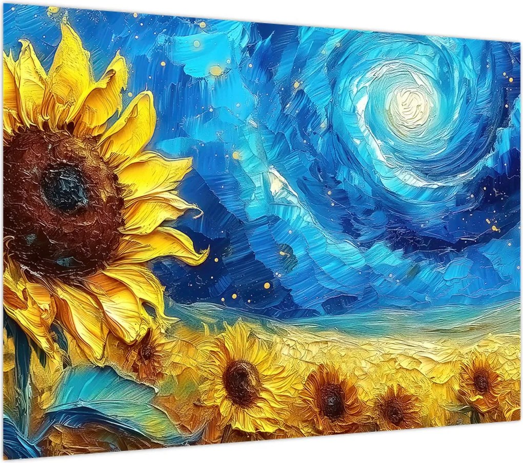 Obraz - Malowanie słoneczników (70x50 cm)