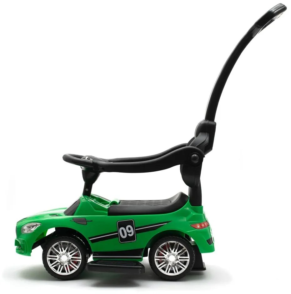 Baby Mix Odpychacz dla dzieci z dźwiękiem i prowadnicą Racer, zielony