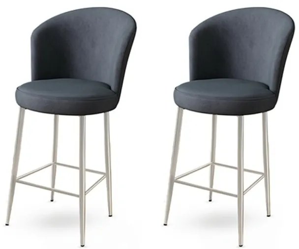 Zestaw krzeseł barowych Alte Anthracite and Chrome, 2 szt., 2 szt.