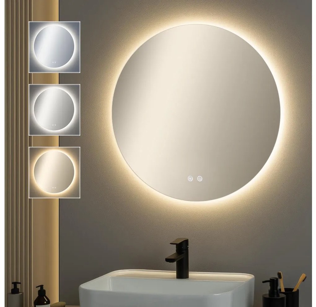 Brilagi - Lustro LED ściemnialne z podgrzewaniem i podświetleniem DEMI ECO LED/12W/230V śr. 60 cm IP44