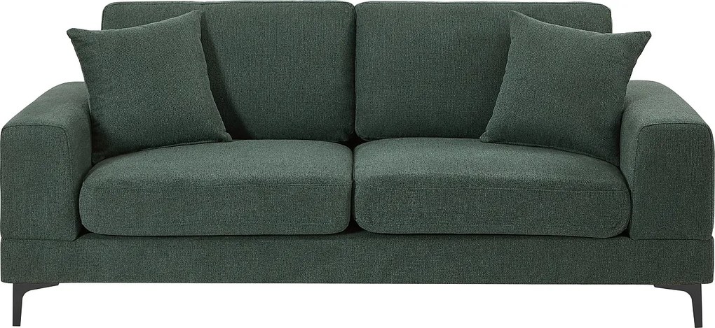 Kanapa 2-osobowa z zielonej tkaniny teksturowanej JAMOLO