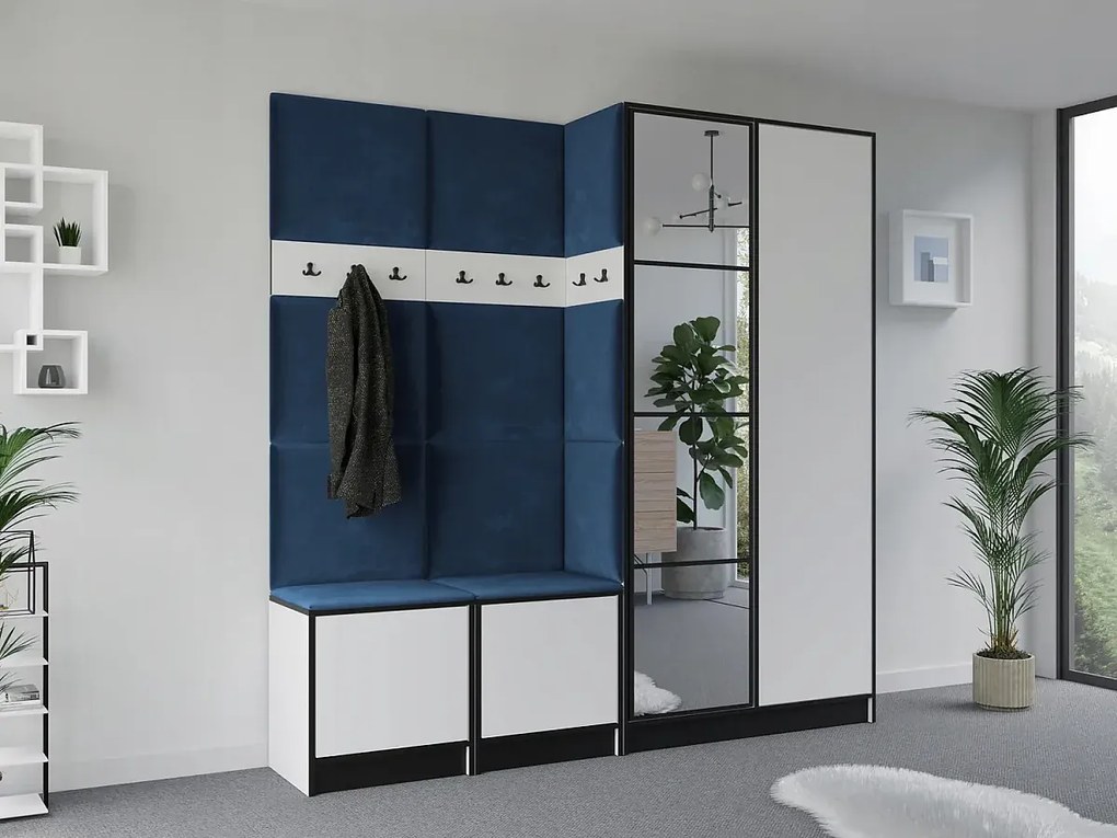 Garderoba EDEN 21 Biały + Niebieski