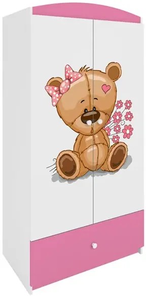 Szafa dla dziewczynki mix - biało T1-L61