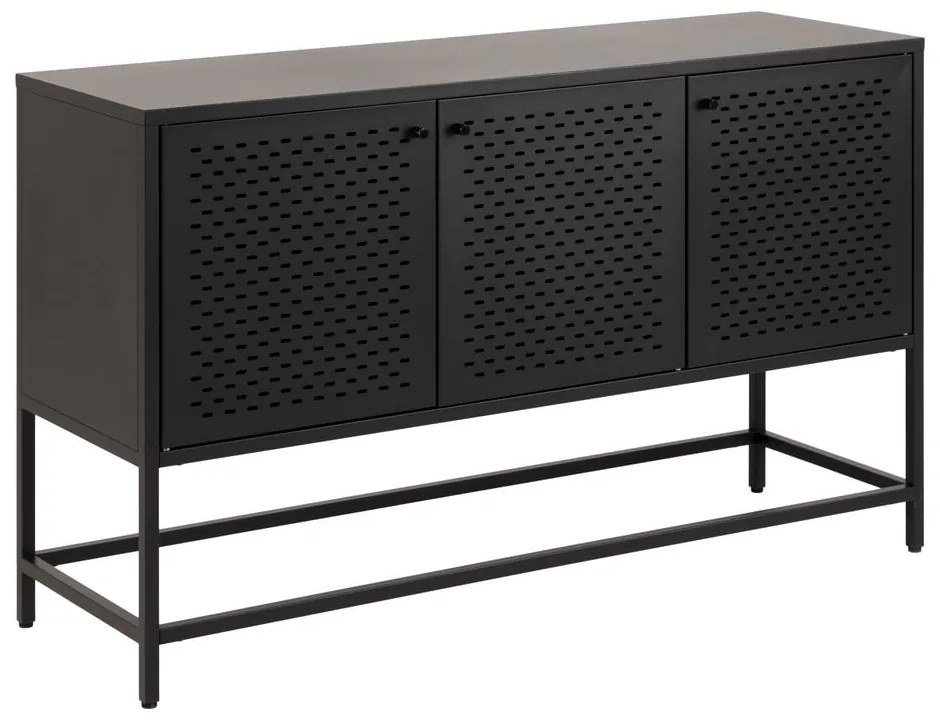Czarna metalowa niska komoda 125x75 cm Newcastle – Actona