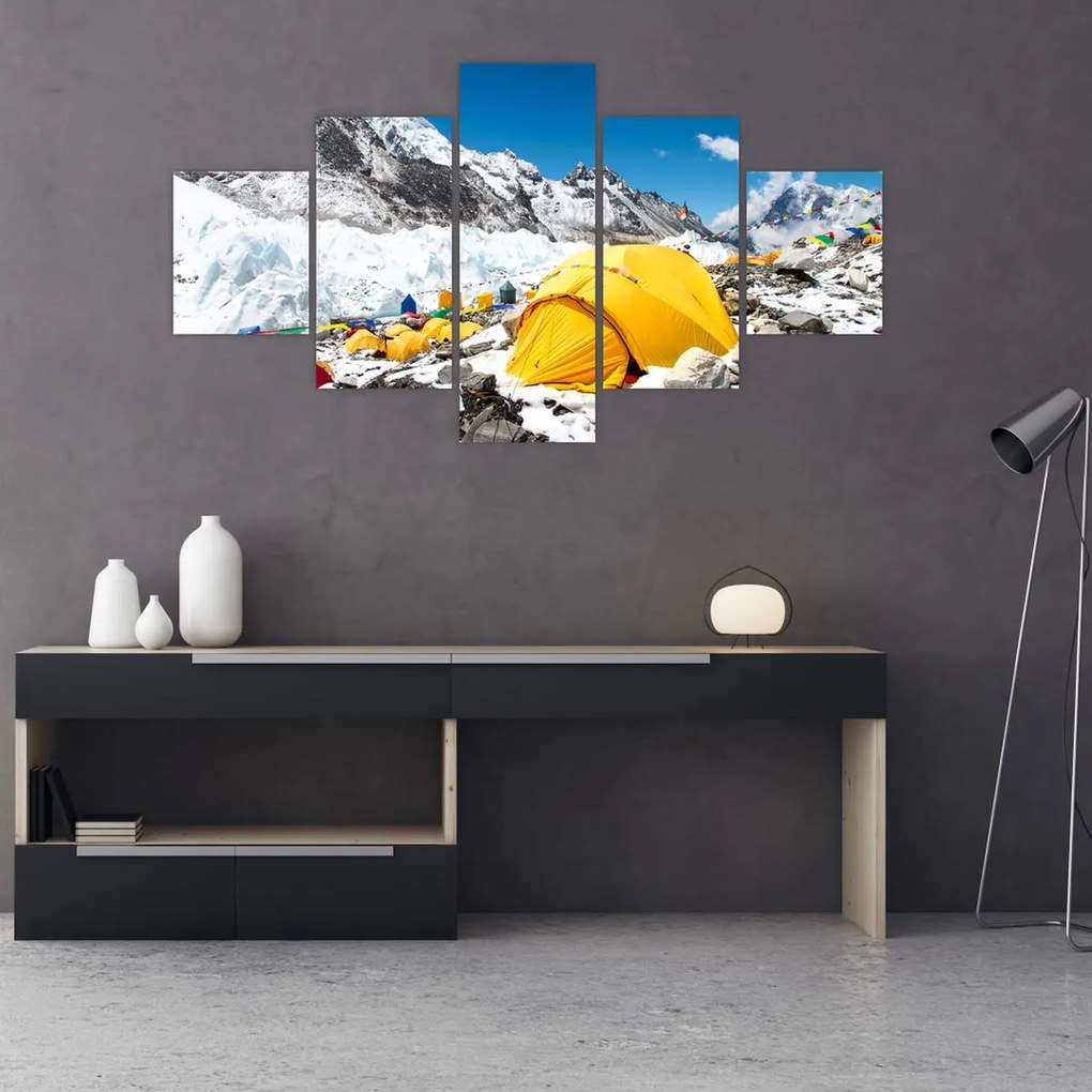 Obraz - Kemping w górach (125x70 cm)