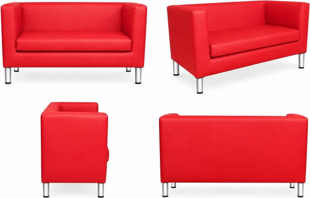Sofa Monaco : Kolor nogi - Chrom, Kolor tkaniny - EKO-SKÓRA - 15D, Typ tkaniny - Eko-skóra , Wysokość nogi - 15 cm