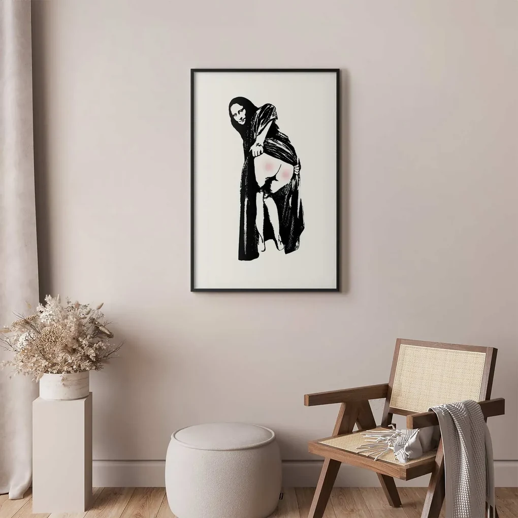 Plakat Bolesne siedzenie 21x30 cm z ramą czarną z marginesem ARTGEIST B