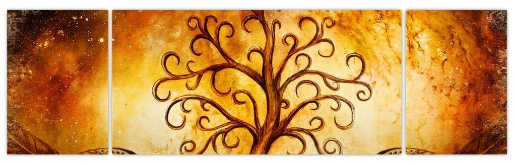 Naturalny abstrakcyjny obraz drzewa (170x50 cm)
